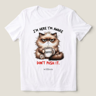 Camiseta Personalizado Estou aqui Estou acordado