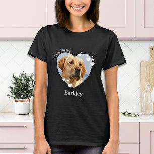 Camiseta Personalizado Eu Adoro Minha Foto De Pet Coração D