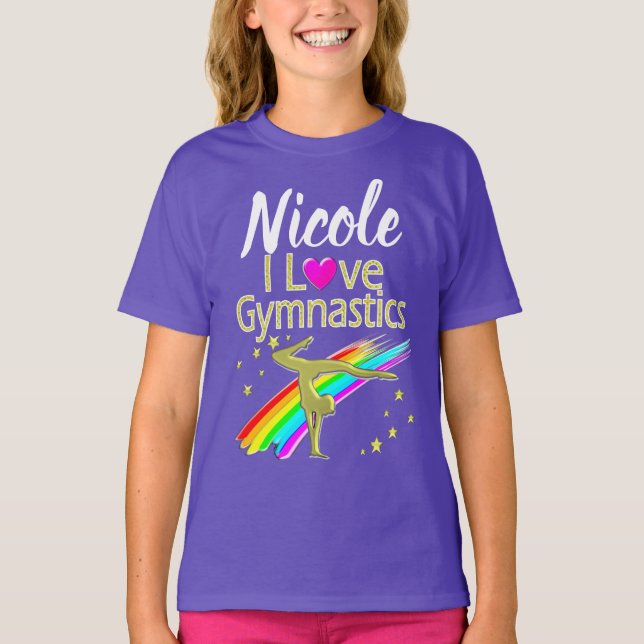CAMISETA PERSONALIZADO EU AMO DESIGN DE GINÁSTICA (Frente)