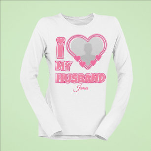 Camiseta Personalizado Eu Amo Meu Marido - Adicionar Fotogr