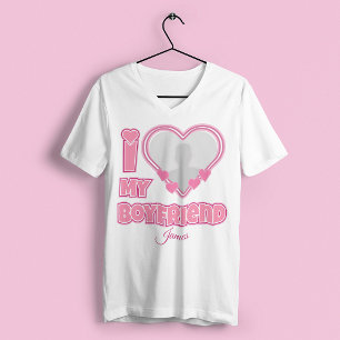 Camiseta Personalizado Eu Amo Meu Namorado - Adicionar Foto