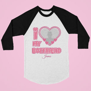 Camiseta Personalizado Eu Amo Meu Namorado - Adicionar Foto