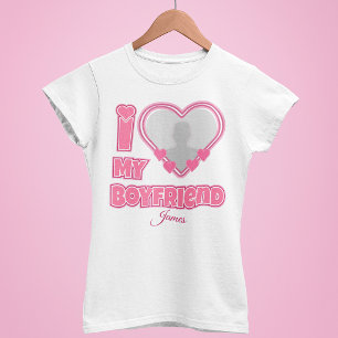 Camiseta Personalizado Eu Amo Meu Namorado - Adicionar Foto