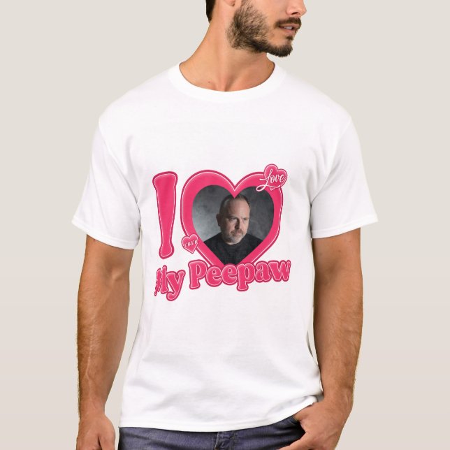 Camiseta Personalizado Eu Amo Meu Peepaw Com Foto Personali (Frente)