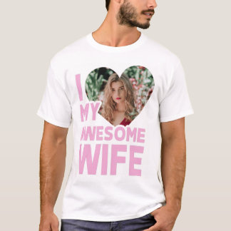 Camiseta Personalizado Eu Amo Minha Esposa Com Foto Persona