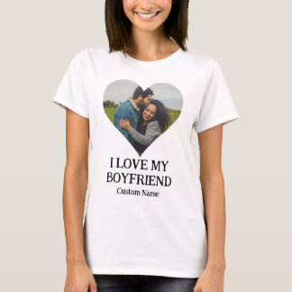Camiseta Personalizado Eu Amo Minha Foto De Coração namorad