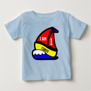 Camiseta Personalizado "eu sou 1" com o barco navegado