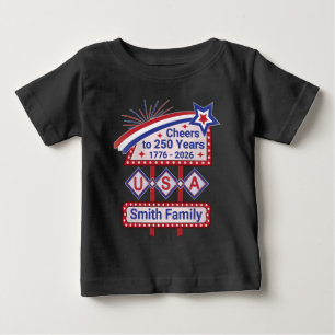 Camiseta Personalizado EUA 250 – Marquee Retro Patriótico