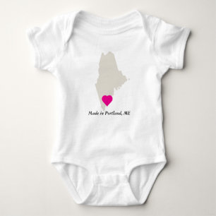 Camiseta Personalizado Feito Em Maine State Love Tee