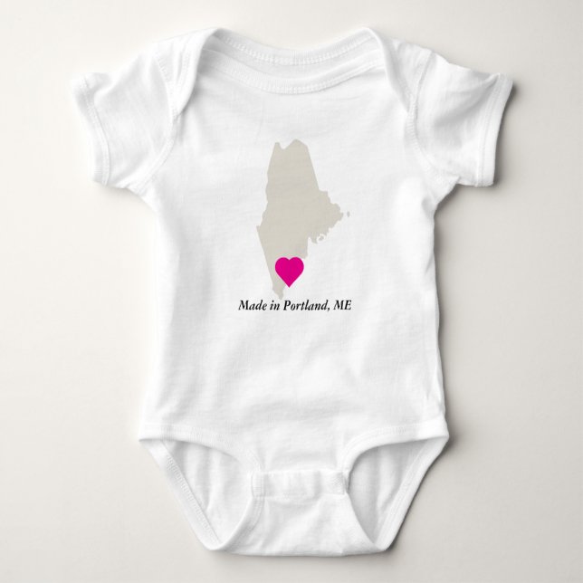 Camiseta Personalizado Feito Em Maine State Love Tee (Frente)