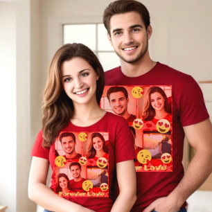 Camiseta personalizado foto personalizado por amor emoji