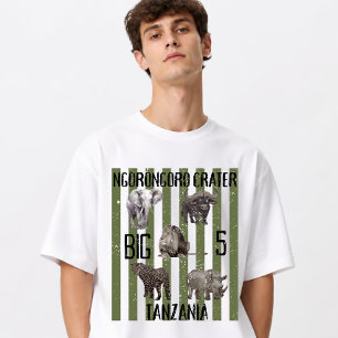 Camiseta Personalizado Grunge Big 5 Tanzânia Cratera de Ngo