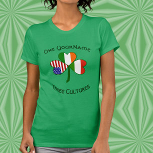 Camiseta Personalizado Hungria Irlanda EUA Trevo Feminino