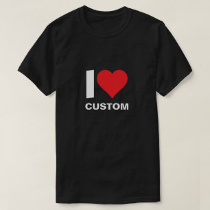 Camiseta Personalizado I Coração Personalizado Eu Amo Seu T