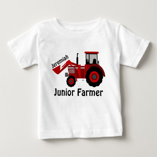 Camiseta Personalizado "Junior Farmer" e Red Trator (Frente)