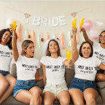 Camiseta Personalizado Mais Susceptível De Festa de solteir<br><div class="desc">Você está procurando uma maneira engraçada e única de mostrar seu amor pela sua futura noiva? Então veja nossa camisa personalizada mais propensa a festa de solteira! Estas camisas são perfeitas para qualquer garota planejando seu grande dia. Não só são hilários, como também são feitos de materiais de alta qualidade...</div>
