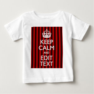 Camiseta Personalizado Mantenha Calmo Seu Texto Vermelho Es