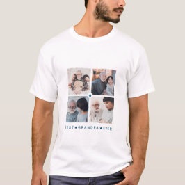 Camiseta Personalizado Moderno 4-Foto 'Melhor Avô de Todos'