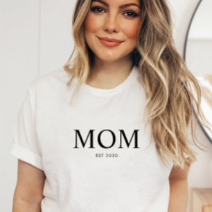 Camiseta Personalizado Moderno Preto Mãe Estabelecida