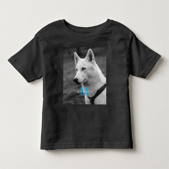 Camiseta Personalizado Monograma Elegante de Cachorro Perso (Frente)