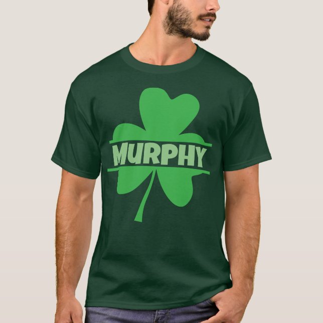 Camiseta Personalizado, Nome Personalizado, Shamrock Verde (Frente)