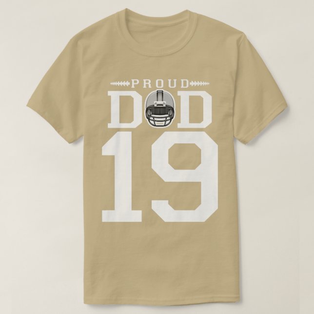 Camiseta Personalizado Número 19 Pai de futebol orgulhoso p (Frente do Design)