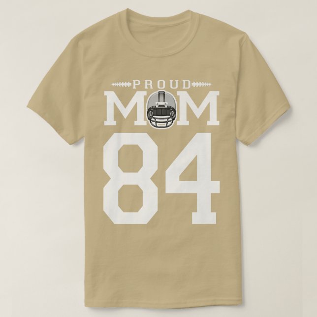 Camiseta Personalizado Número 84 De Futebol Orgulhoso Mãe P (Frente do Design)