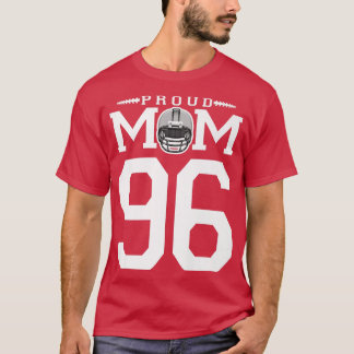 Camiseta Personalizado Número 96 De Futebol Orgulhoso Mãe P