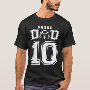 Camiseta Personalizado Pai de futebol orgulhoso número 10 p