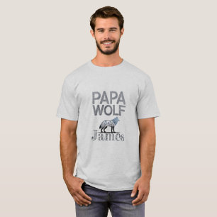 Camiseta Personalizado Papa Wolf Nature Silhouette