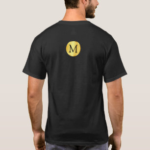 Camiseta Personalizado para Modelo de Monograma Preto Elega