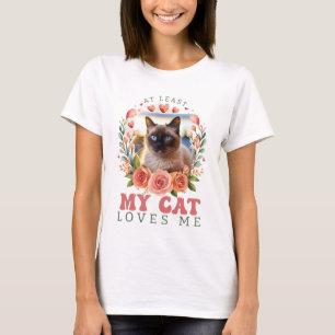 Camiseta Personalizado Pelo Menos Meu Gato Me Ama Namorados