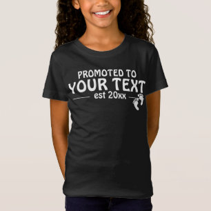 Camiseta Personalizado Promovido para a irmã mais velha pe