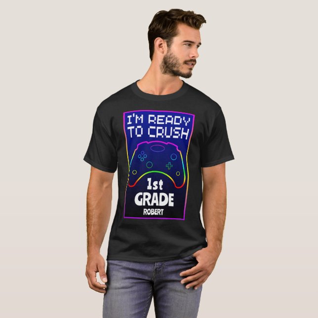 Camiseta Personalizado Pronto para Esmagar De Volta à Escol (Frente Completa)