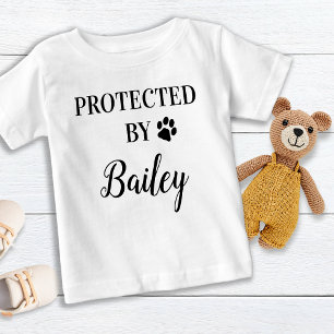 Camiseta Personalizado Protegido Por Bebê De Cachorro