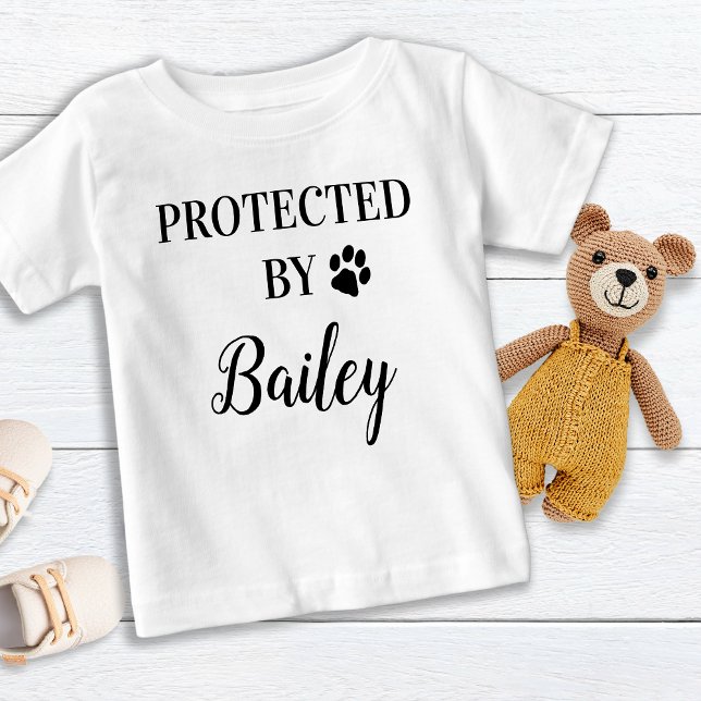Camiseta Personalizado Protegido Por Bebê De Cachorro (Criador carregado)