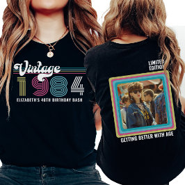 Camiseta Personalizado Qualquer Foto Vintage Idade Legal