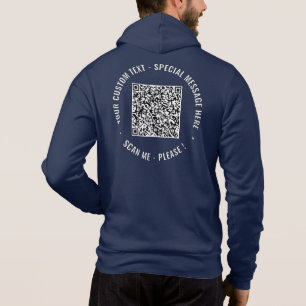 Camiseta Personalizado seu código QR e Hoodie de texto pers