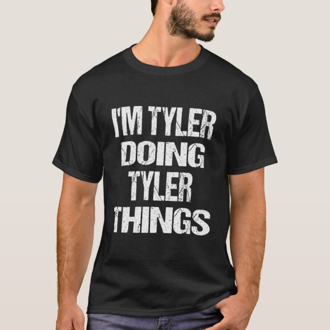 Camiseta Personalizado Sou Tyler Fazendo Coisas De Tyler (Frente)