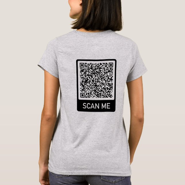 Camiseta Personalizado Sua Verificação de Código QR Informa (Verso)