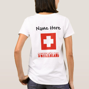 Camiseta Personalizado Suíça e Bandeira Suíça