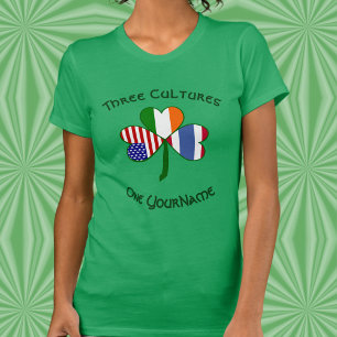 Camiseta Personalizado Tailândia Irlanda EUA Trevo Feminino