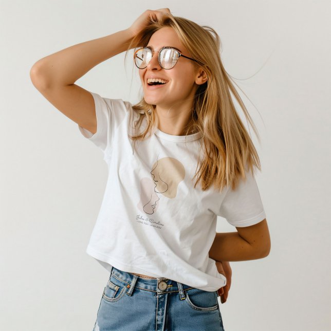 Camiseta Personalizado, Uma Linha, Amor, Boho, Árabe (Criador carregado)