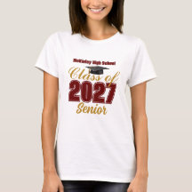 Personalizado Vermelho Escuro Dourado Turma de 202