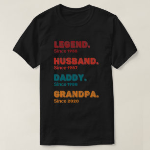 Camiseta Personalizado vovô de Pai de marido de legenda pe