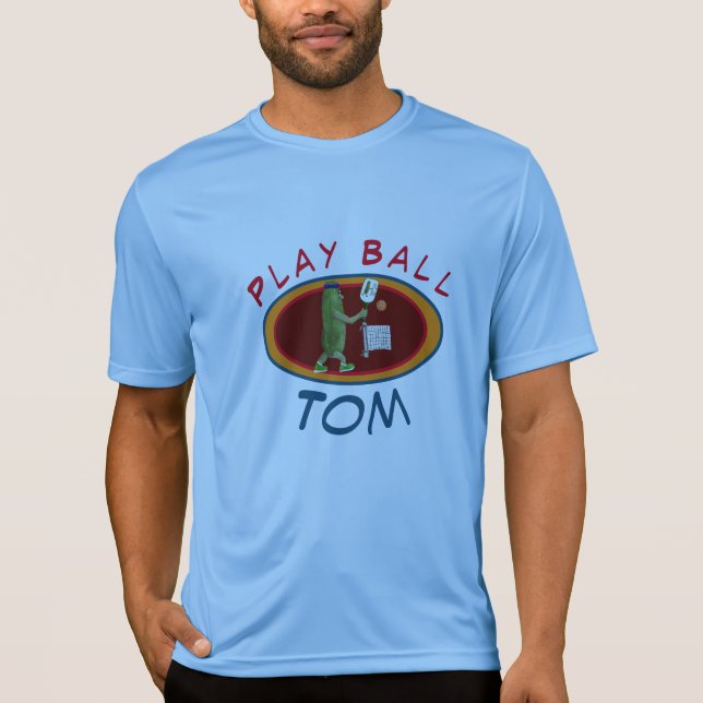Camiseta Personalizar a Bola de Jogada de Pickleball de Mod (Frente)