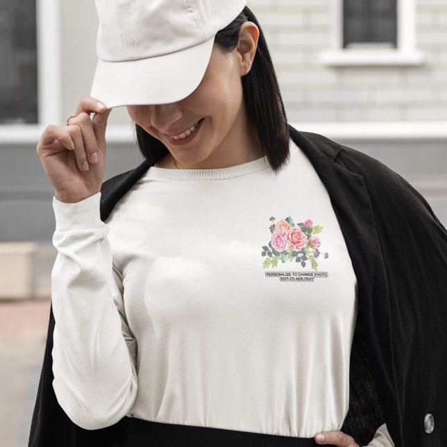 Camiseta Personalizar a Capa de Lg para Trabalho de arte de (Custom Personalize Photo Artwork Women's Lg Sleeve T-Shirt)