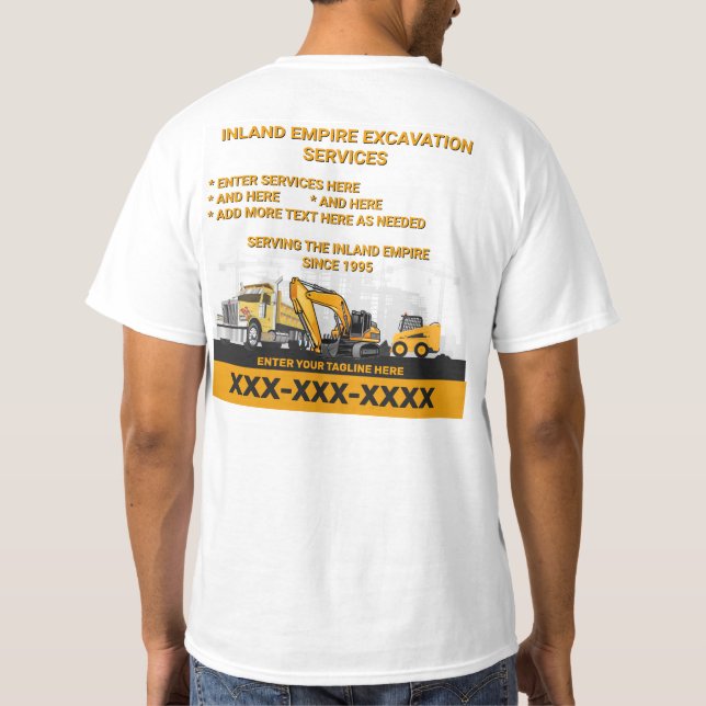 Camiseta Personalizar a construção do contratante geral de  (Verso)