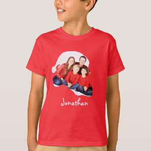 Camiseta Personalizar a foto de forma do Papai Noel da famí
