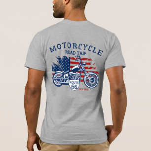 Camiseta Personalizar a rota de motocicleta 66 EUA Sinaliza